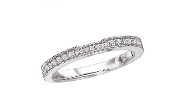 14k White Gold Curved Wedding Band