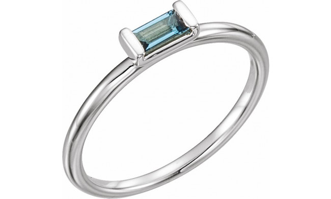14K White London Blue Topaz Stackable Ring - 71882600P