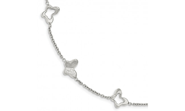 Quality Gold Sterling Silver Polished and Textured Butterfly Bracelet - QG3802-7