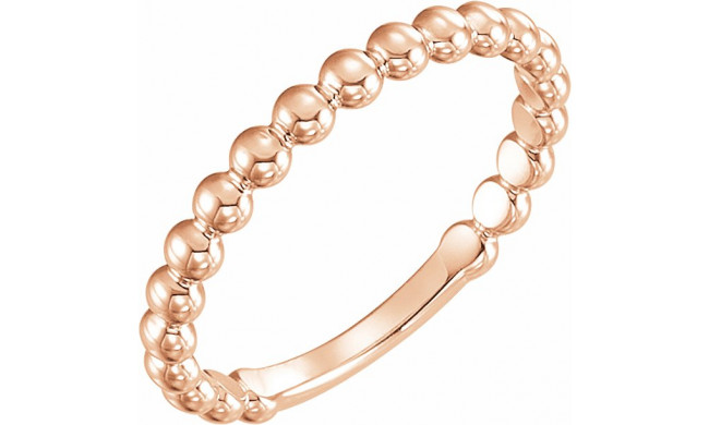 14K Rose 2.5 mm Stackable Bead Ring - 516081009P