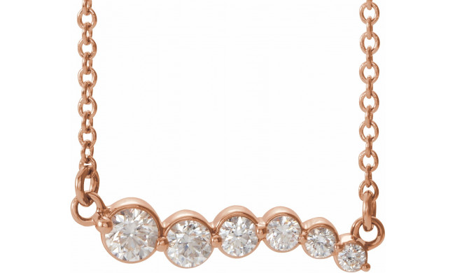 14K Rose 1/4 CTW Diamond Graduated 16 Necklace - 86860612P