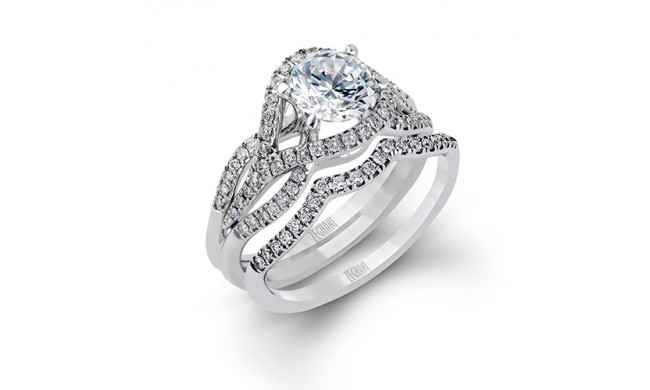 Zeghani 14k White Gold Diamond Engagement Ring