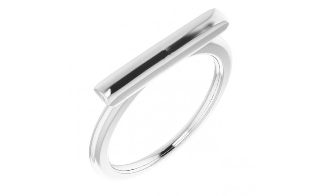 14K White Bar Ring - 651823101P