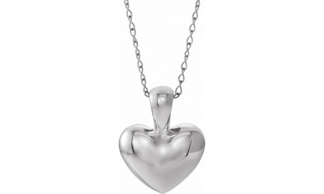 14K White Youth Heart 15 Necklace - 190061600P
