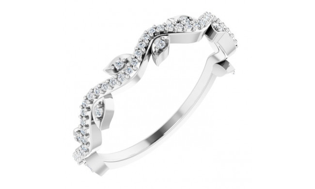 14K White 1/6 CTW Diamond Leaf Ring - 122916600P