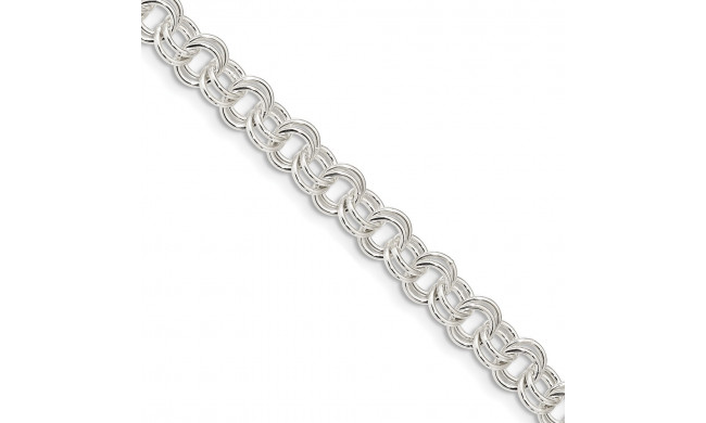 Quality Gold Sterling Silver Polished Fancy Link 7.5 inch Toggle Charm Bracelet - QG4259-7.5
