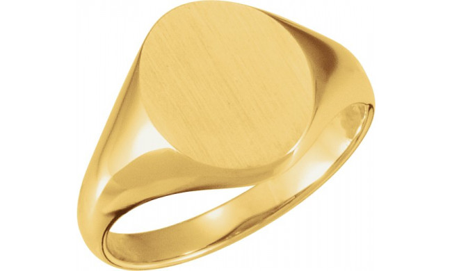 10K Yellow 11x9.5 mm Oval Signet Ring - 5758123699P