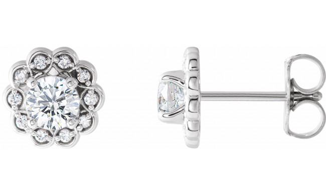 Platinum 5/8 CTW Diamond Halo-Style Earrings - 86663608P