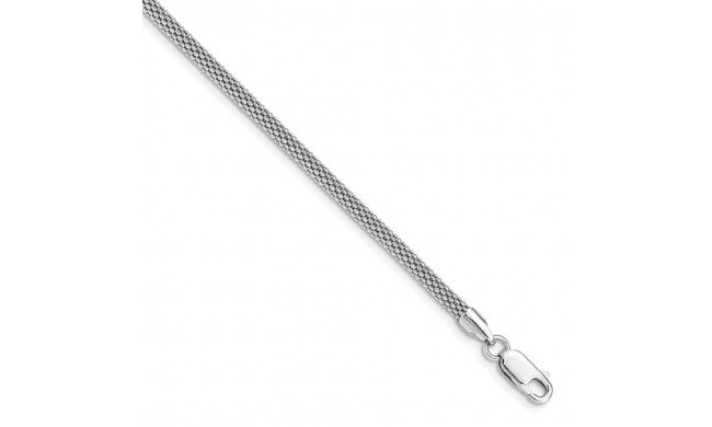 Quality Gold Sterling Silver Rhodium-plated 3mm Corona Chain Bracelet - QG4858-7.5