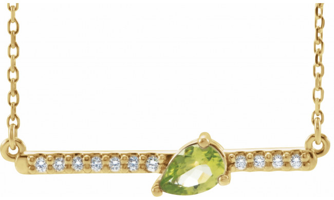 14K Yellow Peridot & 1/10 CTW Diamond 16 Necklace - 86812656P