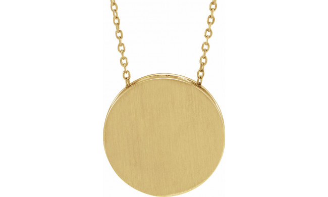 14K Yellow 17 mm Scroll Disc 16-18 Necklace - 86634606P