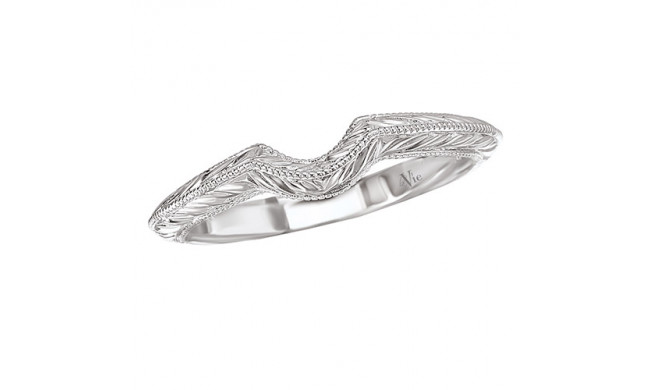 La Vie 14k White Gold Curved Wedding Band