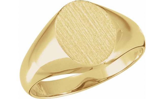 14K Yellow 10x8 mm Oval Signet Ring - 5758123690P