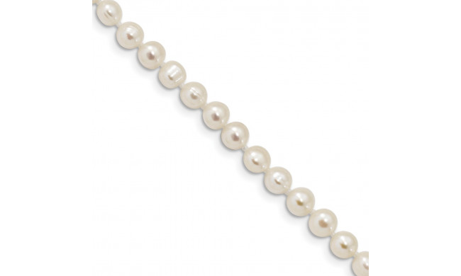 Quality Gold Sterling Silver Rhodium  5-6mm White Freshwater Cultured Pearl Bracelet - QH4769-7.25