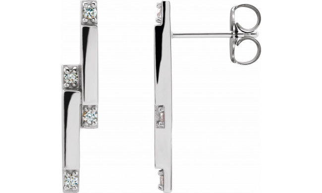Platinum 1/10 CTW Diamond Bar Earrings - 87051603P