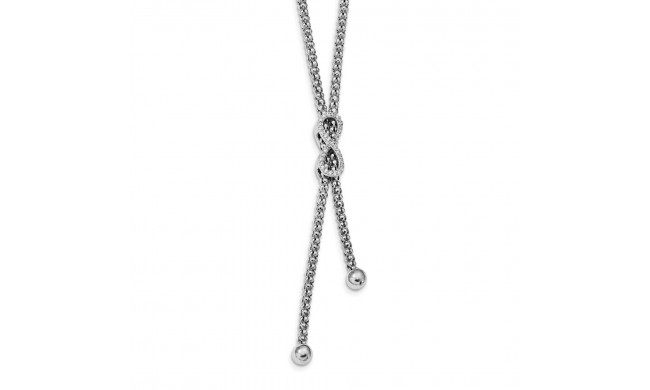 Quality Gold Sterling Silver Rhodium-plated CZ Infinity Dangle 16.75in Necklace - QG4509-16.75