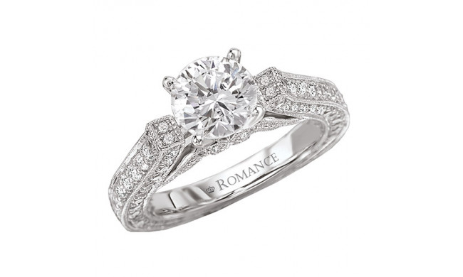 18k White Gold Peg Head Semi-Mount Engagement Ring