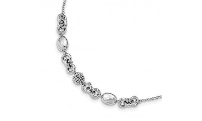 Quality Gold Sterling Silver Rhodium-plated Beaded Fancy Bracelet - QG5113-7