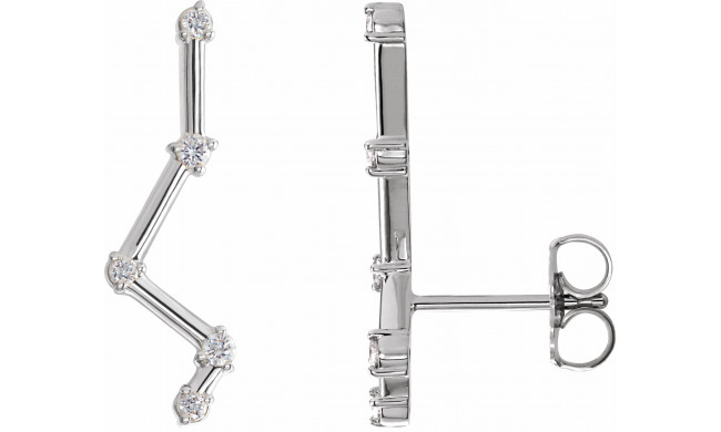 14K White 1/10 CTW Diamond Constellation Earring Climbers - 86903600P