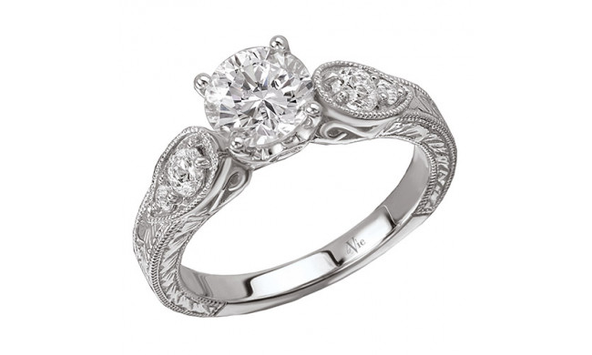 14k White Gold Peg Head Semi-Mount Engagement Ring