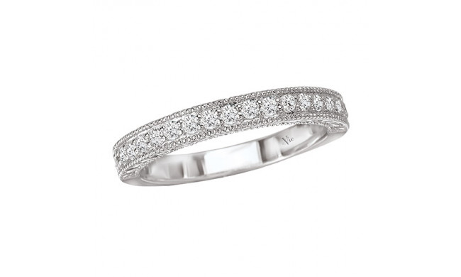 La Vie 14k White Gold Diamond Wedding Band