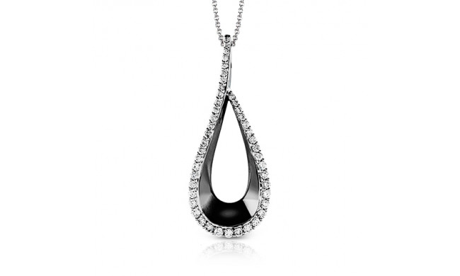 Zeghani 14k White & Black Gold Diamond Pendant