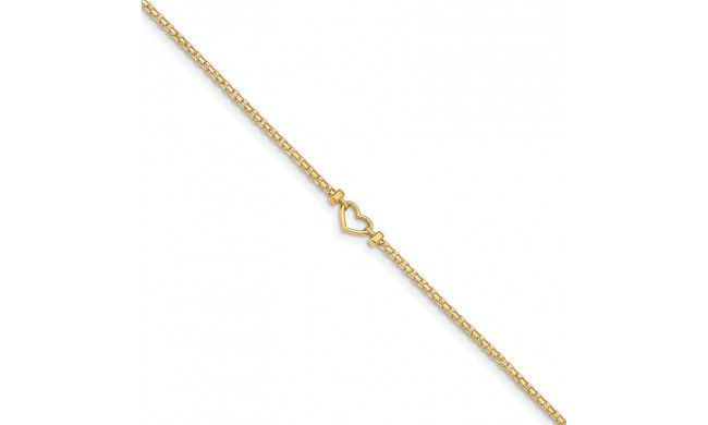 Quality Gold 14k  Polished Open-Heart Anklet - ANK29-10