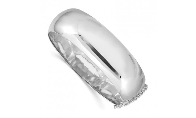 Quality Gold Sterling Silver Rhodium-plated 20mm Fancy Hinged Bangle Bracelet - QB31