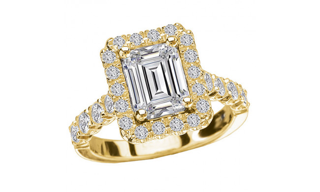 Romance 18k Yellow Gold Halo Diamond Engagement Ring