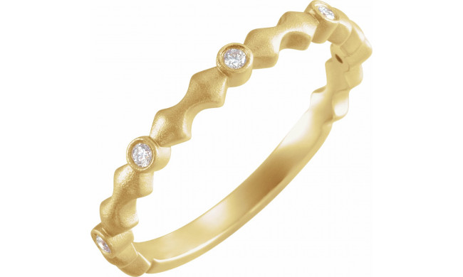 14K Yellow .07 CTW Diamond Anniversary Band with Bead Blast Finish - 123950601P