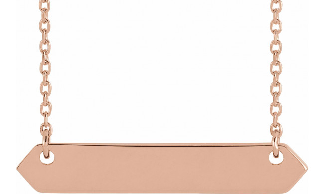 14K Rose 33x6 mm Geometric 16-18 Necklace - 86557602P