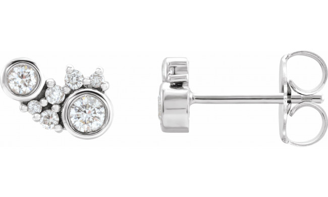 Platinum 1/4 CTW Diamond Scattered Bezel-Set Earrings - 87129603P