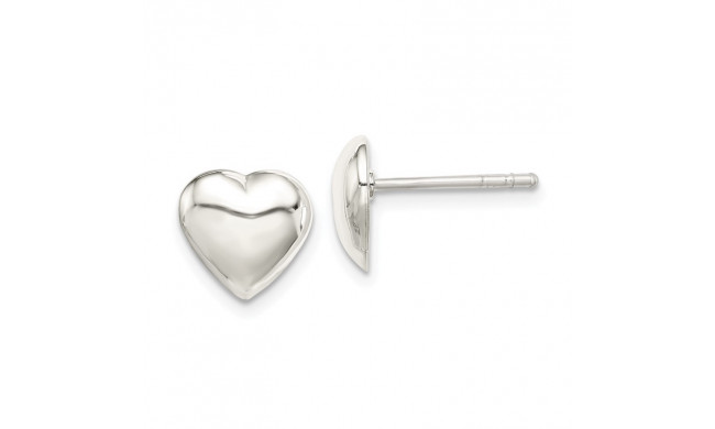 Quality Gold Sterling Silver Heart Stud Earrings - QE4182
