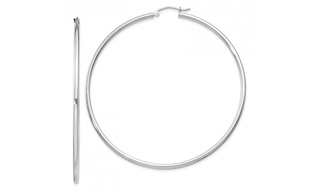 Quality Gold Sterling Silver Rhodium-plated 2mm Hoop Earrings - QE4379