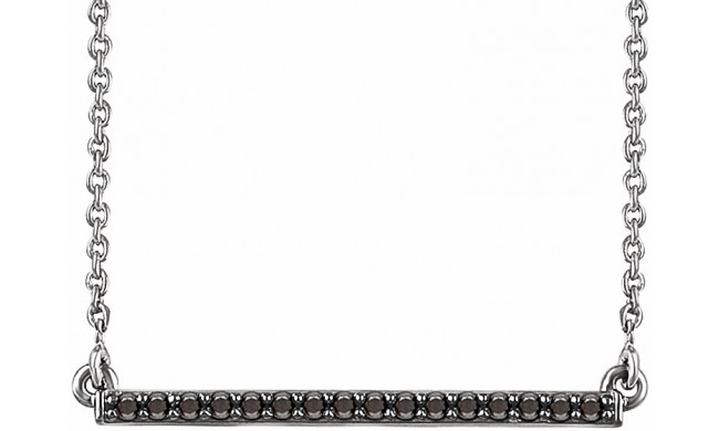 14K White 1/6 CTW Black Diamond Bar 18 Necklace - 6517386004P