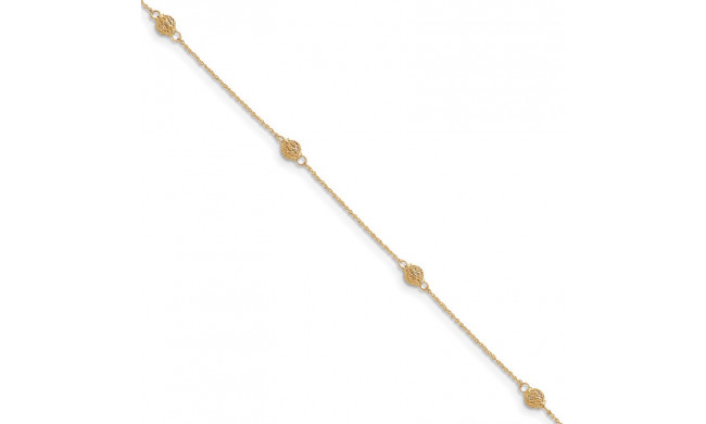 Quality Gold 14k Bead with Anklet - ANK227-10