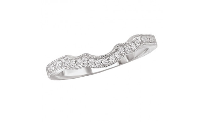 14k White Gold Curved Wedding Band