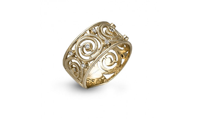 Zeghani Wide Coil Diamond Scroll Fashion Ring