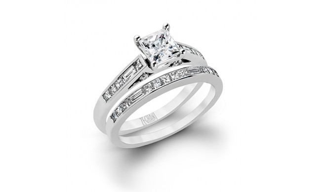 Zeghani 14k White Gold Diamond Engagement Ring