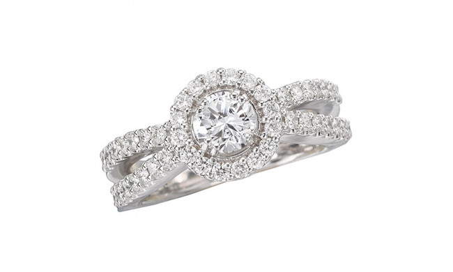 14k White Gold Split Shank Diamond Engagement Ring