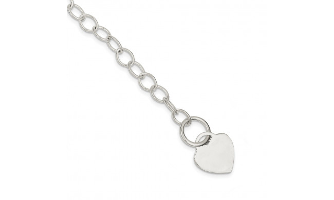 Quality Gold Sterling Silver Toggle Link Heart Bracelet - QG3123-7.5