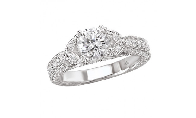 La Vie 14k White Gold Semi-Mount Diamond Engagement Ring