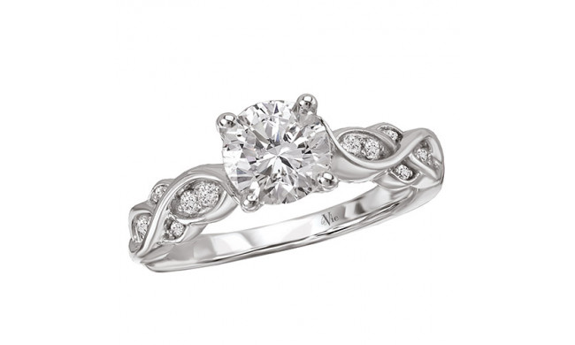 14k White Gold Semi-Mount Diamond Engagement Ring