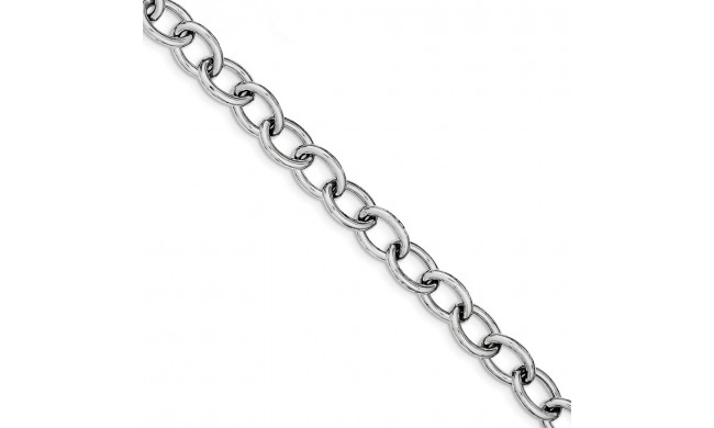 Quality Gold Sterling Silver Rhodium Plated Oval Link Bracelet - QG3331-7.5