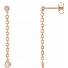 14K Rose 1/5 CTW Diamond Bezel Set Chain Earrings - 65346360002P