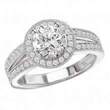 La Vie 14k White Gold Halo Semi-Mount Engagement Ring