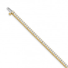 Quality Gold 14k Yellow Gold 2mm Princess 4ct Diamond Tennis Bracelet - X10022AAA