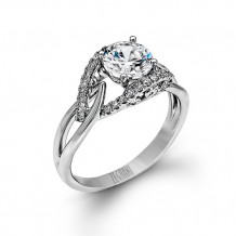 Zeghani 14k White Gold Diamond Engagement Ring