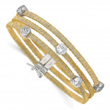 Quality Gold Sterling Silver Flash Gold-Plated CZ Bracelet - QG2930-7.25