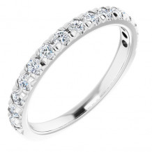 14K White 1/2 CTW Diamond French-Set Anniversary Band - 1238836008P